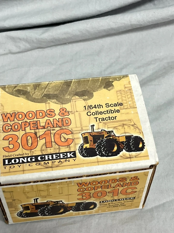 Woods & Copeland 301C 4WD Tractor Long Creek Toys 1:64 w Duals Yellow - Image 3 of 4