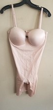 Spanx Bodysuit Womens XL Beige Bodysuit Suit Your Fancy Shapewear Mid Thigh