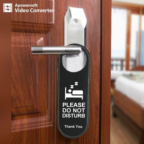Hanging Pendant for Door Knobs Do Not Disturb Signs Black Leather 24*8cm - Picture 2 of 24