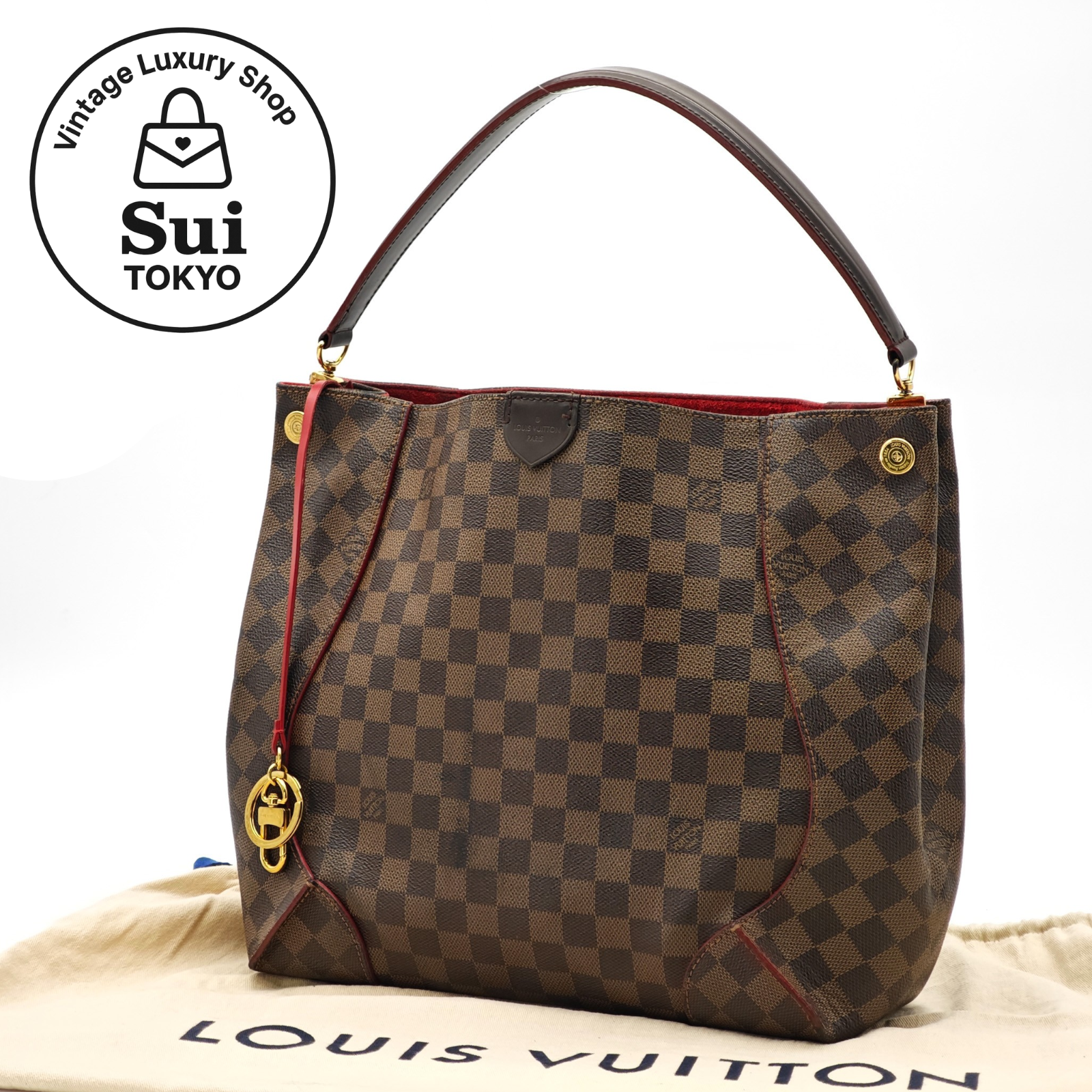 LOUIS VUITTON Caissa Hobo  Damier Tote Shoulder bag N41555 Auth Brown 0109