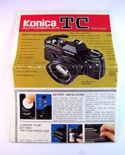 Konica TC Owners Manual Instructions Book Vintage Film SLR Camera Fold Out