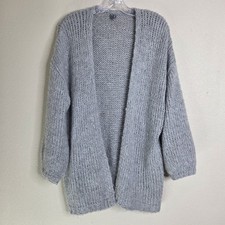 Aerie Cardigan Sweater XS / S Gray Chunky Open Oversized Cozy Warm