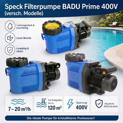 Speck Poolpumpe BADU Prime Filterpumpe Auswahl 400V Umwälzpumpe 7 11 13 15 20