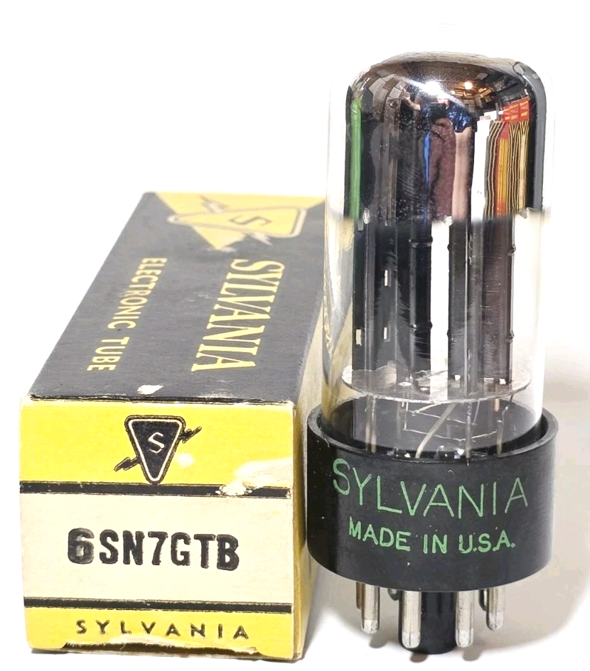 1 Sylvania 6SN7GTB Tall Chrome Dome Vacuum Tube Tested NOS On