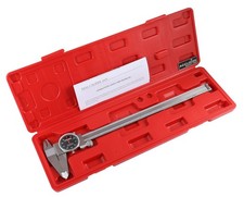 0-12" Dial Caliper 0.001" Stainless Steel Black Face Red Needle