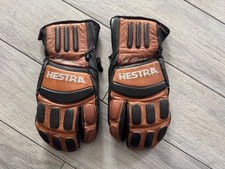 HESTRA PRO SETH MORRISON 3-FINGER MENS SKI GLOVE, BROWN/BLACK, EUC, SIZE 11