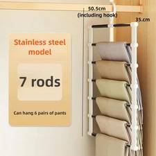 5/7 Layers Foldable Stainless Steel Trouser Hanger Magic Pants Rack Space Saving