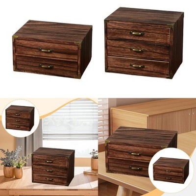 Holz Schreibtisch Organizer Schubladen Schminkkasten für Waschtisch Wohnzimmer Bad