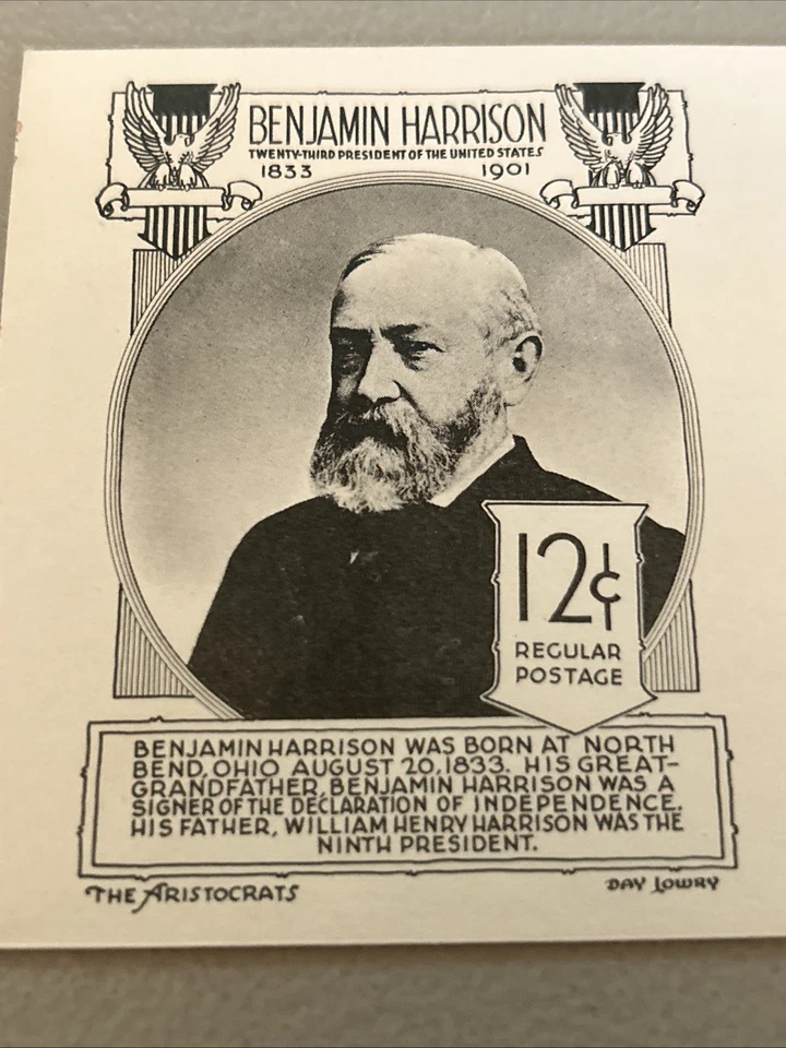 First Day Of Issue BENJAMIN HARRISON 23rd President 6/6/1959 $.12 - Image 2 of 4