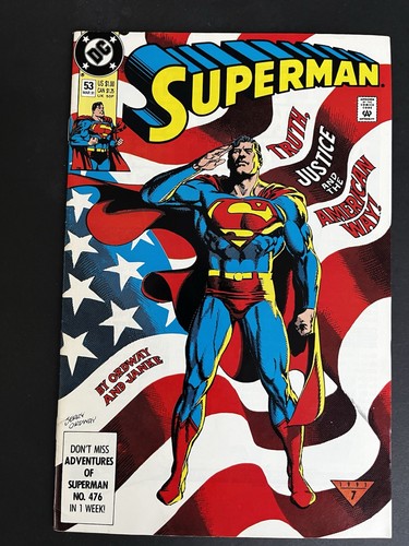 Superman #53 März 1991 DC - Wahrheit, Gerechtigkeit, The American Way - höhere Qualität Kupferzeit - Bild 2 von 24