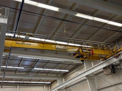 7.5 TON x 27' DESHAZO SINGLE GIRDER TOP RUNNING BRIDGE CRANE WITH STREET UNDERSL