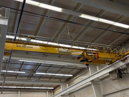 7.5 TON x 27' DESHAZO SINGLE GIRDER TOP RUNNING BRIDGE CRANE WITH STREET UNDERSL
