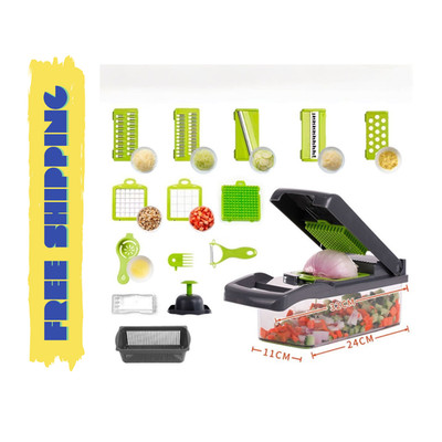 16 in 1 Vegetable Chopper Fruit Salad Mandolin Slicer Food Dicer Cutter FREESHIP