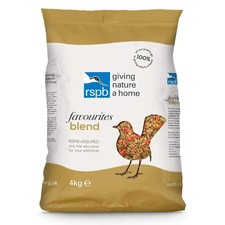 RSPB Wild Bird Favourites Seed Blend 4Kg containing Premium Sunflower Hearts 6.65 per kilo