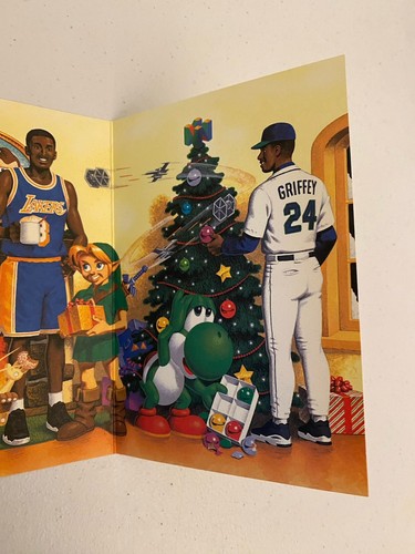 Nintendo Of America Club Christmas Card 1998 Kobe Link Banjo Ken Griffey RARE - Picture 7 of 7