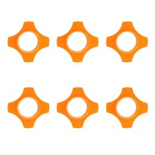 6 Pack 1.46" Quadrangular Rubber Mic Rolling Ring, Orange