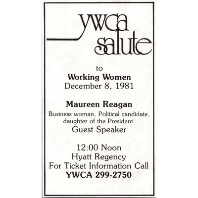 YWCA Salute To Working Women Hyatt Regency 1981 Indianapolis IN Ad SAH4-S14