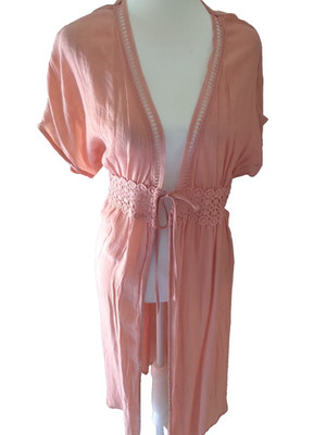 Love Tree Midi Duster Topper Coral Sz L Beach Boho Fairy