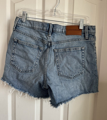 Lucky Brand Women's Blue Denim Cut Off Shorts Mid Rise 5-Pocket Size 8/29