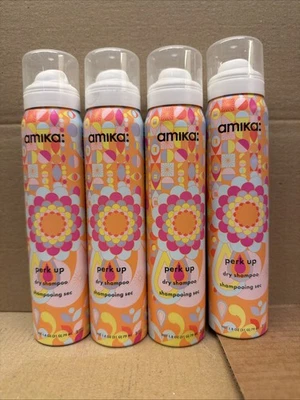 Amika Perk Up Dry Shampoo Shampooing Sec (4x79ml) Talc-Free New