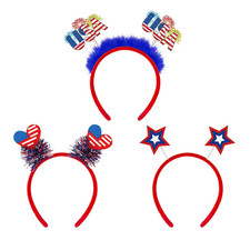 4th of July Headband for 250th Anniversary 3 PCS, Patriotic Red White Blue