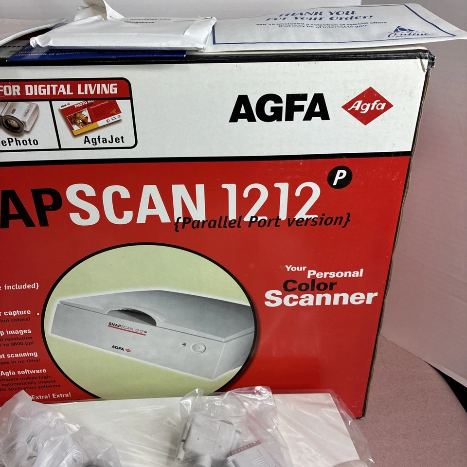 AGFA Snapscan 1212 Scanner Original Box NEW *RARE* Color scanner - Image 3 of 4