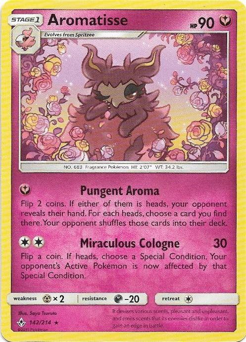 Aromatisse 142/214 Rare Unbroken Bonds Pokemon Near Mint