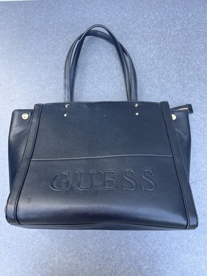 GUESS Shopper Damen Schwarz Groß Handtasche Schultertasche Logo Kunstleder