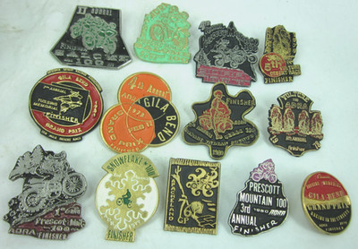 13 ARIZONA ADRA finisher medals pins MOTORCYCLE Grand Prix 1970s-80 Motor Bike