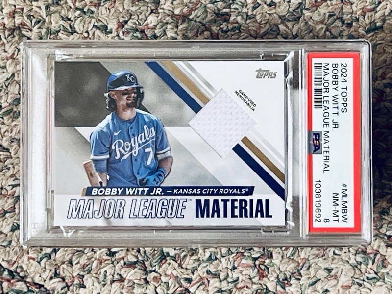 2024 Topps Bobby Witt Jr Major League Material Relic PSA 8 NM-MT #MLM-BW Royals
