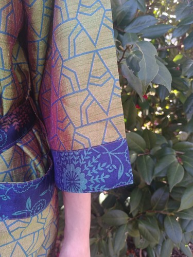 Rahab's Rope Boho Floral Geometric Blue & Green Robe Damen Gr. M - Bild 3 von 14