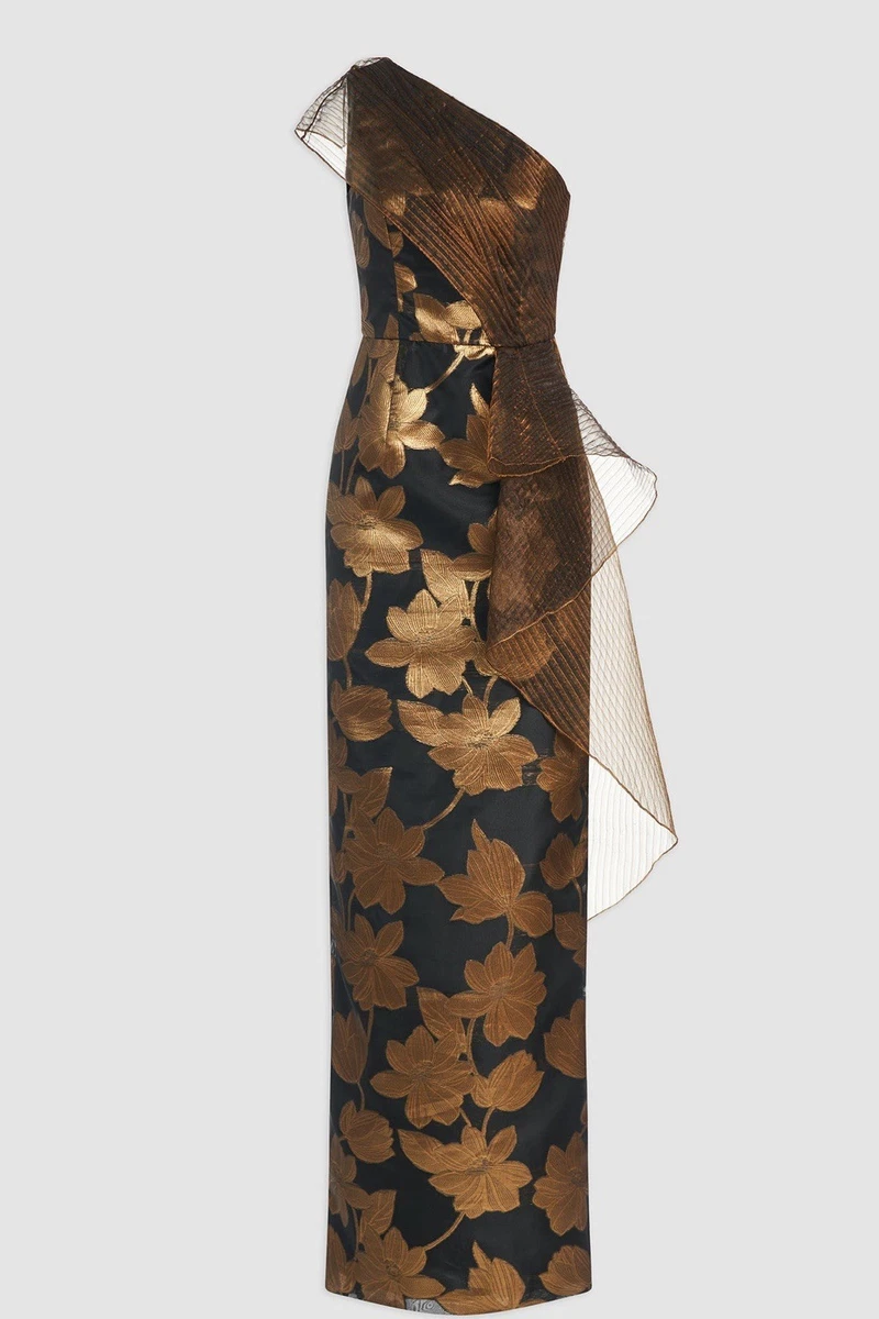 green emerald velvet dress Gold Ball Gown (#Theia) main image 0