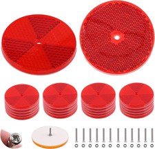 36Pcs Red round Front Reflector Driveway Trailer Reflectors, 3 Inch Reflective M
