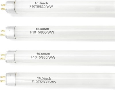 16 Inches F10T5 Replacement Bulb Compatible Jasco T5 4Pcs-T5 10W 3000K, White 