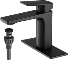 Black Bathroom Faucets 1 Hole Single Handle Bathroom Sink Faucet with Pop-up