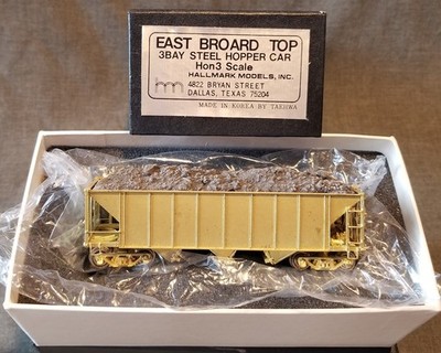 Hallmark Models Brass EAST BROAD TOP 3-Bay Steel Hopper EBT w/ Load HOn3 LNIB b