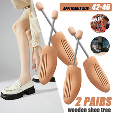 2 Paar Holz SCHUHSPANNER Herrenschuhe Damenschuhe Gr. 42-46in Echtholz