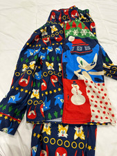 Sonic The Hedgehog Size S 6/7 Multicolor Fleece 2-Pc Pajama Set Christmas