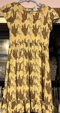 Kate Quinn Girls Size 4t Brown Unicorn Feather Print Bamboo Dress FREE SHIPPING