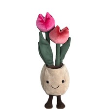 RETIRED Jellycat Amuseables Tulip Flower Pot Plant Plush 10in