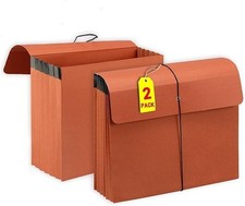 2 Packs Expanding File Folder with Flap and Cord Closure,5 Inch Expansion Accord