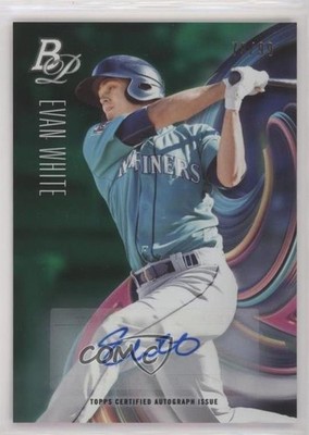 2018 Bowman Platinum Top Prospects Green Auto 79/99 Evan White #TOP-93 Auto r7d