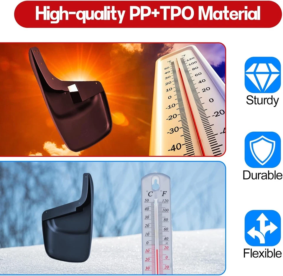 Qty(4) Mud Flaps Splash Guards for F-250 Super Duty 99 00-10 Sedan Front&Rear - Image 4 of 4