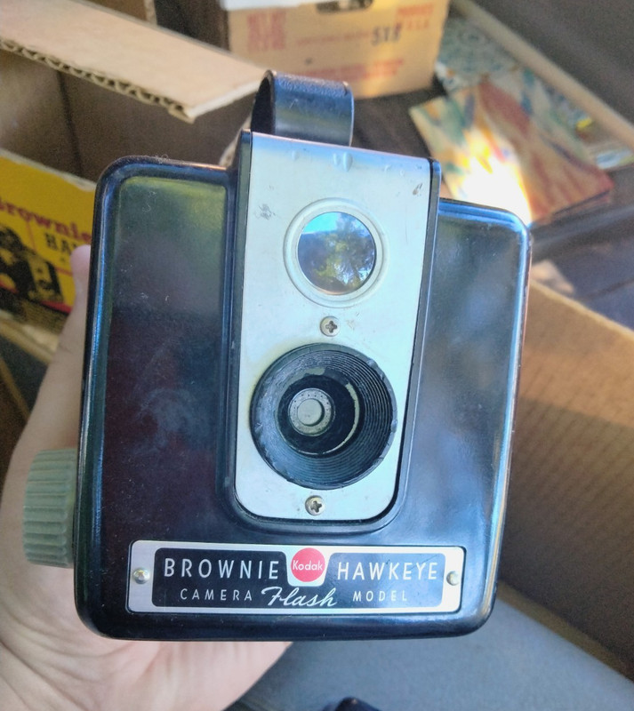 Kodak Brownie Hawkeye Camera Flash Model Box Camera Black w/ Original Box