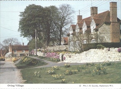 Oving Village Buckinghamshire England Postkarte Mrs. I. B. Soundy 60er Jahre