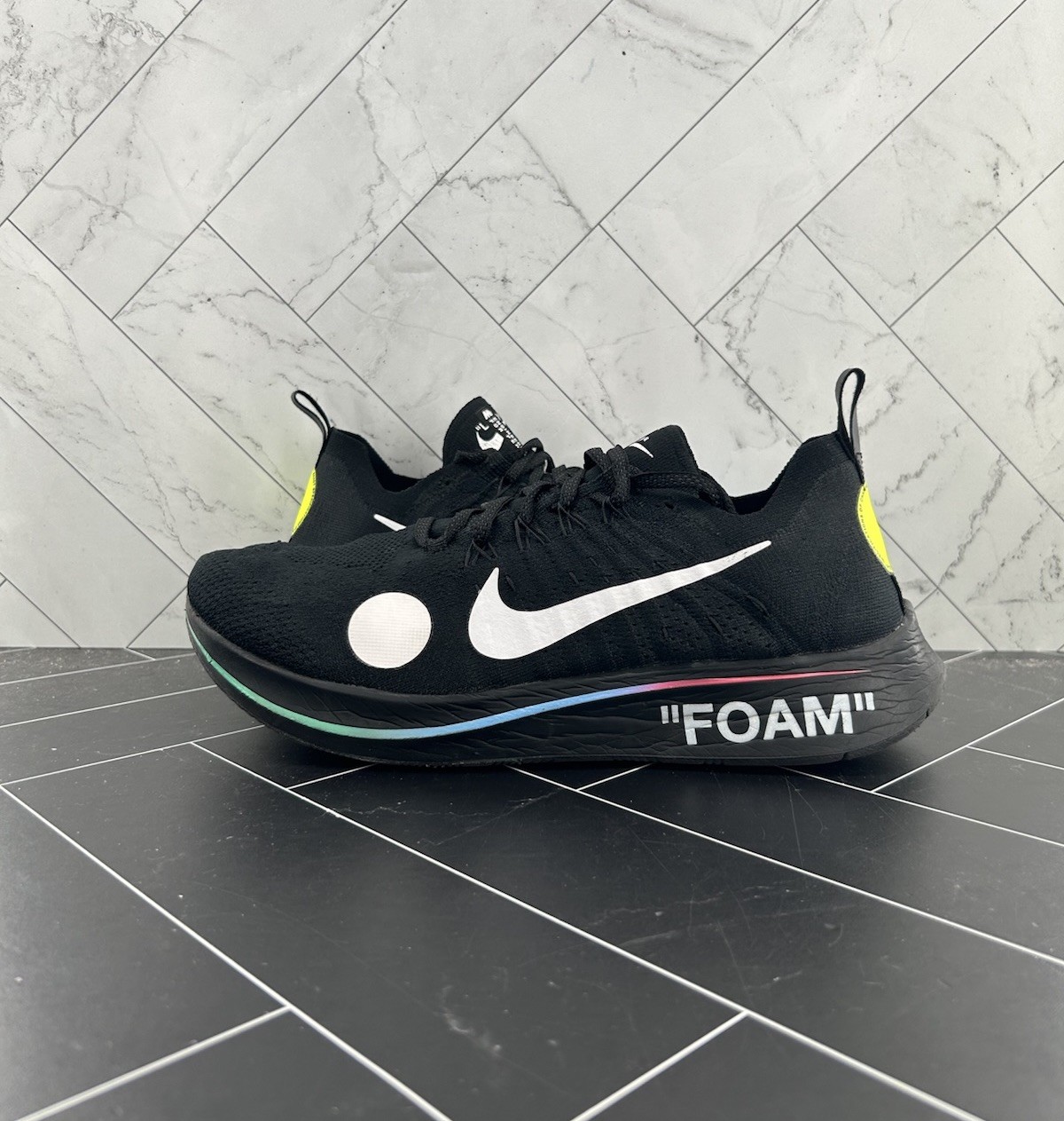 OFF WHITE X NIKE Nike Off White x Zoom Fly Mercurial Flyknit nere taglia 12 AO2115 001 2018