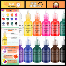 Vibrant Stained Glass Paint Set - 12 Non-Toxic Colors for Windows Art 30ml