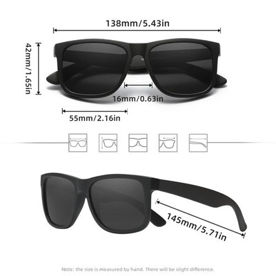 Quadratische polarisierte Sonnenbrille Herren Damen stilvoll Sport Sonnenbrillen leicht Autofahren 