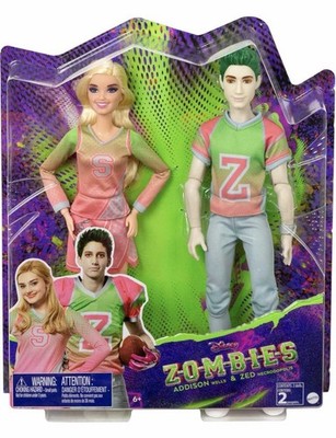Disney Zombies 2-Pack Addison Cheerleader and Zed Football Player 12'' Doll HFJ66