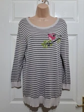 Joules Marsha Finch Jumper Women's UK 12 Lightweight Cotton Wool Angora Striped 